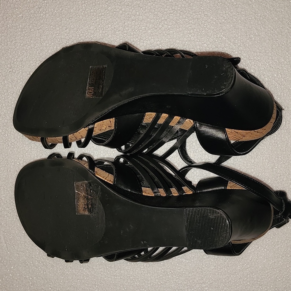 Black Wedge Sandals - Picture 4 of 4